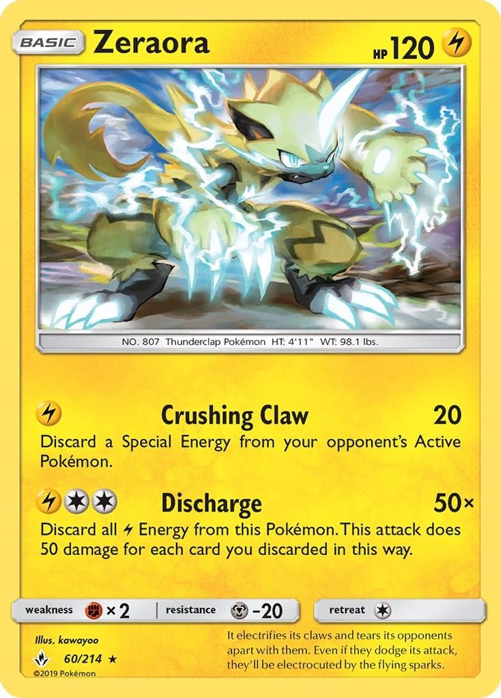 Zeraora 060/214  SM  Unbroken Bonds - Rare