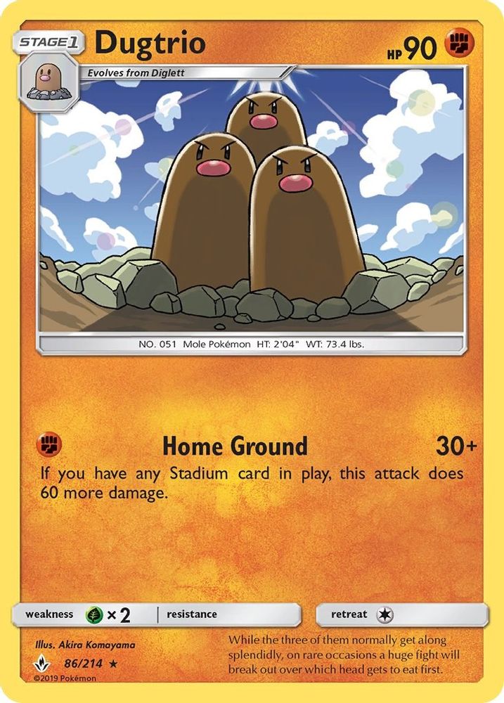 Dugtrio  SM  Unbroken Bonds - Rare