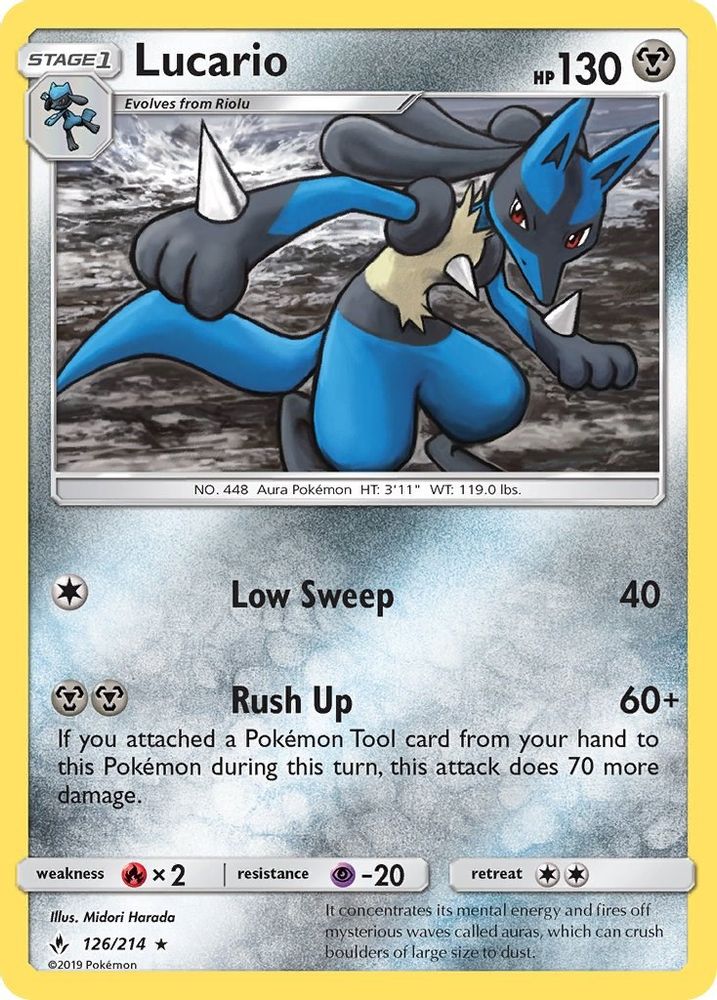 Lucario 126  - Reverse Holofoil SM  Unbroken Bonds - Holo Rare