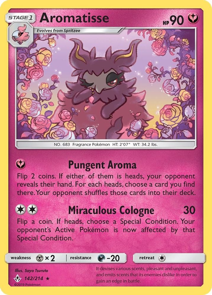 Aromatisse 142  - Reverse Holofoil SM  Unbroken Bonds - Rare