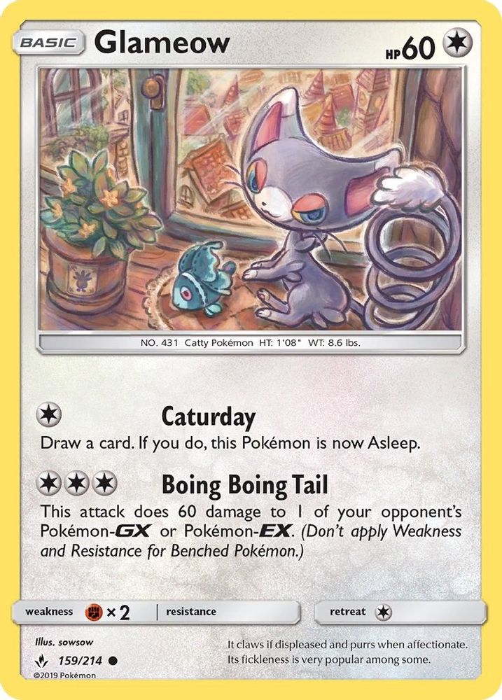 Glameow 159  SM  Unbroken Bonds - Common