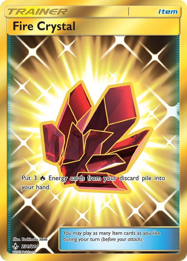 Fire Crystal (Secret) 231  - Holofoil SM  Unbroken Bonds - Secret Rare