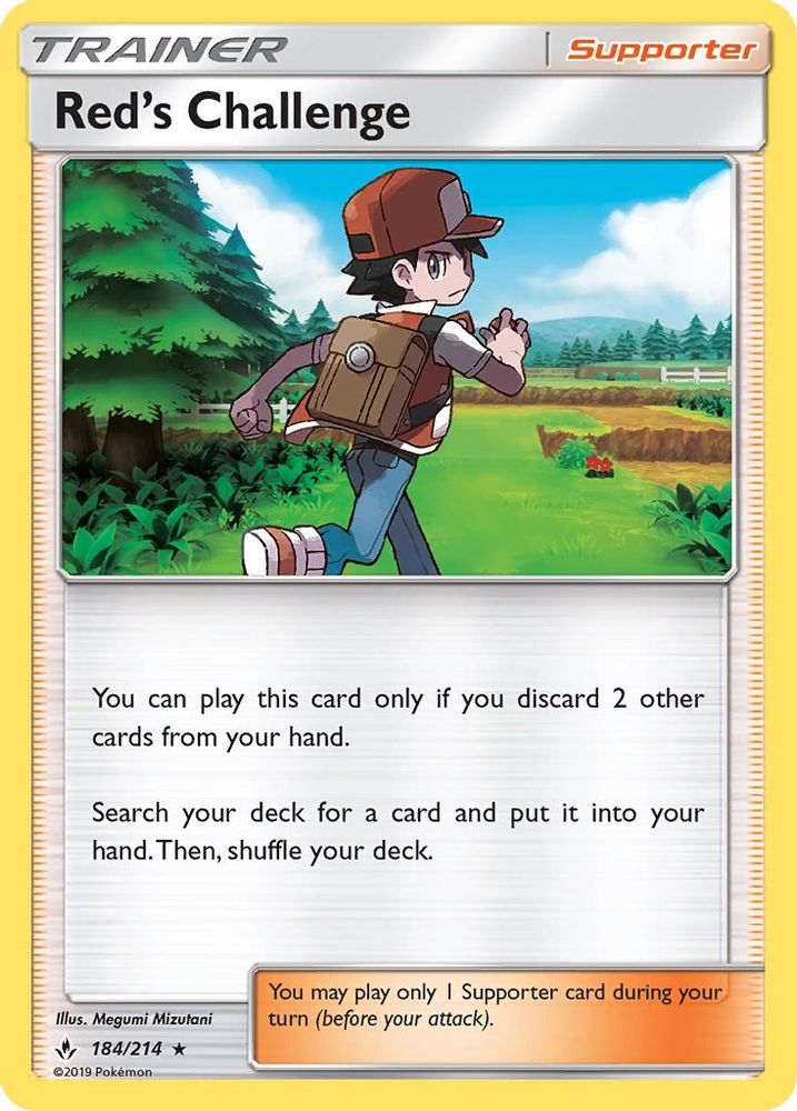 Red's Challenge 184  - Reverse Holofoil SM  Unbroken Bonds - Holo Rare