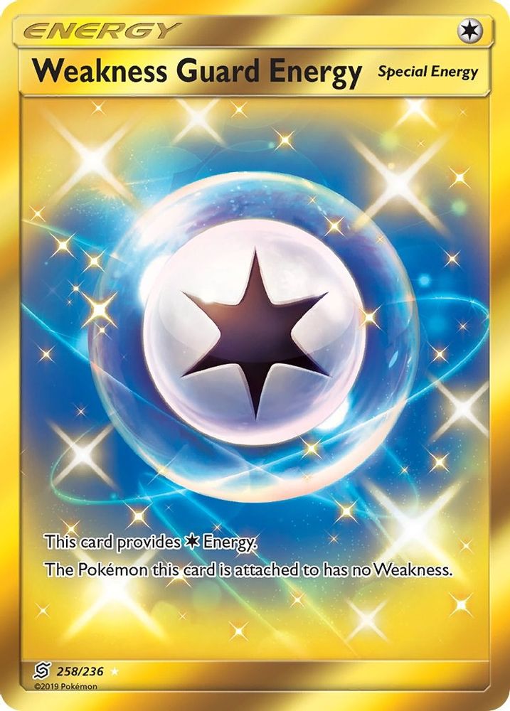 Weakness Guard Energy (Secret) 258  - Holofoil SM  Unified Minds - Secret Rare