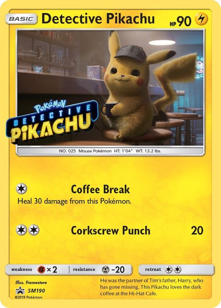 Detective Pikachu (Stamped) SM190  - Holofoil SM Promos - Promo