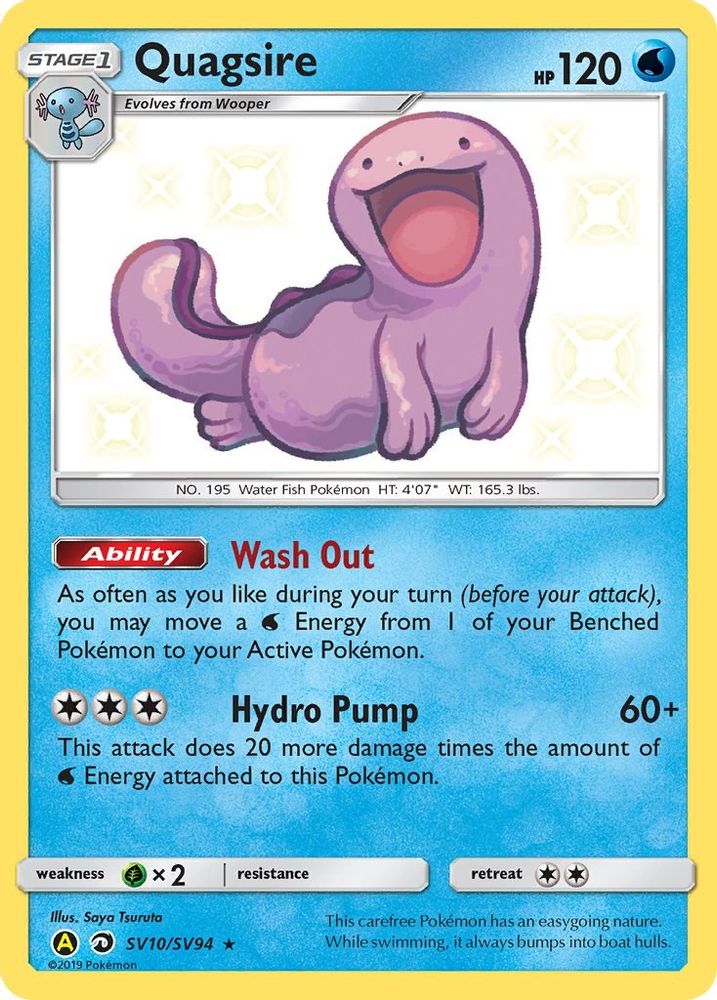 Quagsire SV10  - Holofoil Hidden Fates Shiny Vault - Shiny Holo Rare
