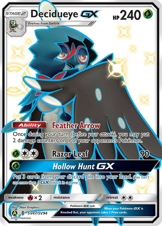 Decidueye GX SV47  - Holofoil Hidden Fates Shiny Vault - Shiny Holo Rare
