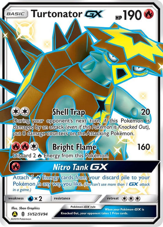 Turtonator GX SV52  - Holofoil Hidden Fates Shiny Vault - Shiny Holo Rare
