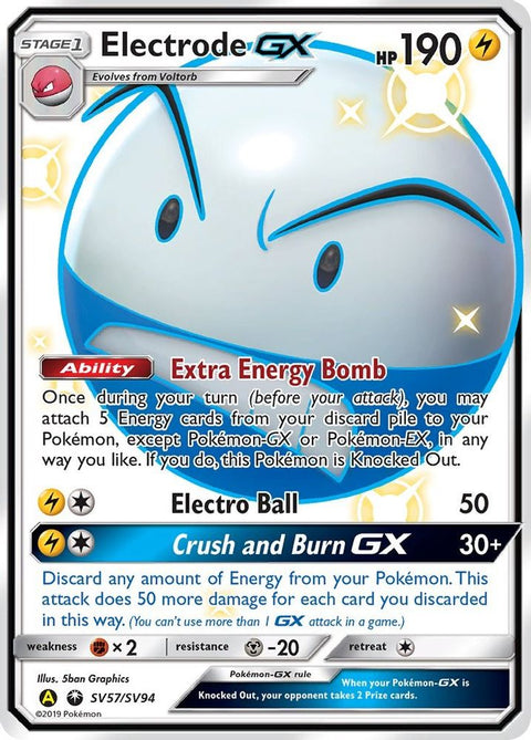 Electrode GX SV57  - Holofoil Hidden Fates Shiny Vault - Shiny Holo Rare