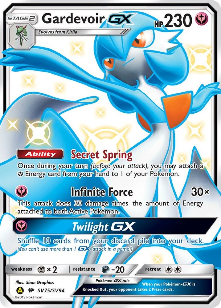 Gardevoir GX/SV94  - Holofoil Hidden Fates Shiny Vault - Shiny Holo Rare