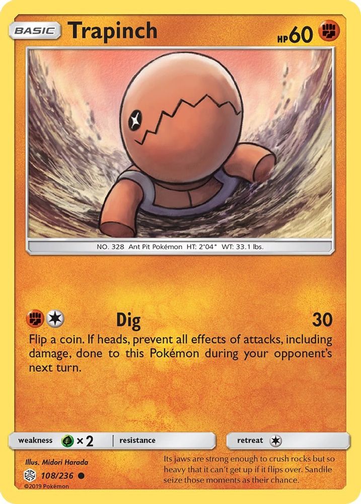 Trapinch 108/236  SM  Cosmic Eclipse - Common