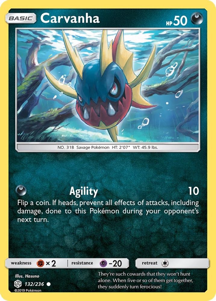 Carvanha  - Reverse Holofoil SM  Cosmic Eclipse - Common