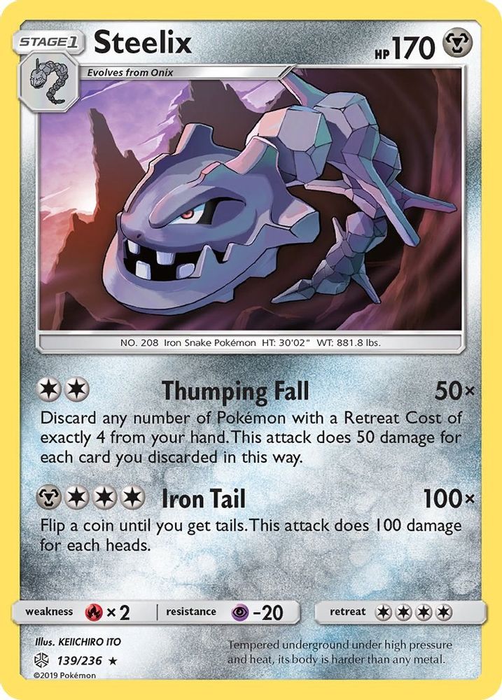 Steelix 139  - Holofoil SM  Cosmic Eclipse - Holo Rare
