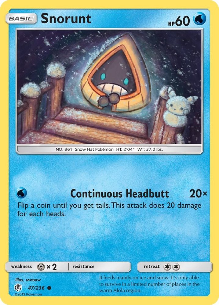 Snorunt 047  - Reverse Holofoil SM  Cosmic Eclipse - Common