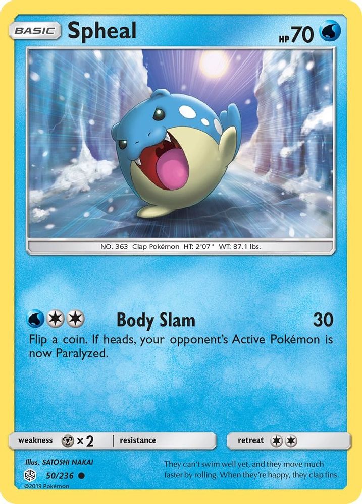 Spheal 050/236  - Reverse Holofoil SM  Cosmic Eclipse - Common