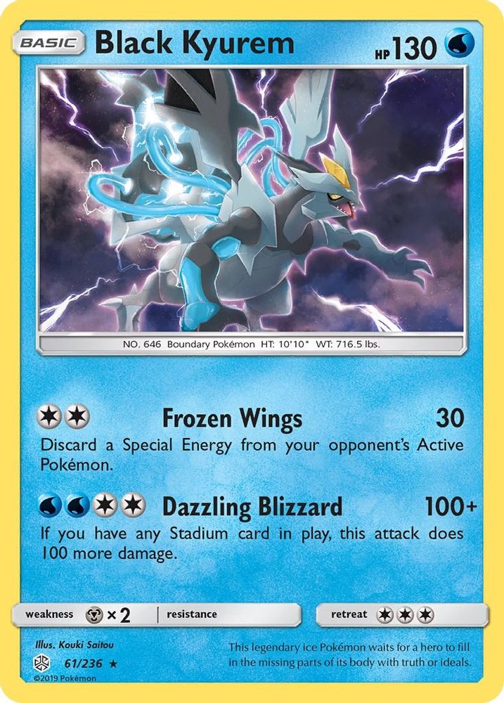 Black Kyurem 061/236  - Holofoil SM  Cosmic Eclipse - Holo Rare