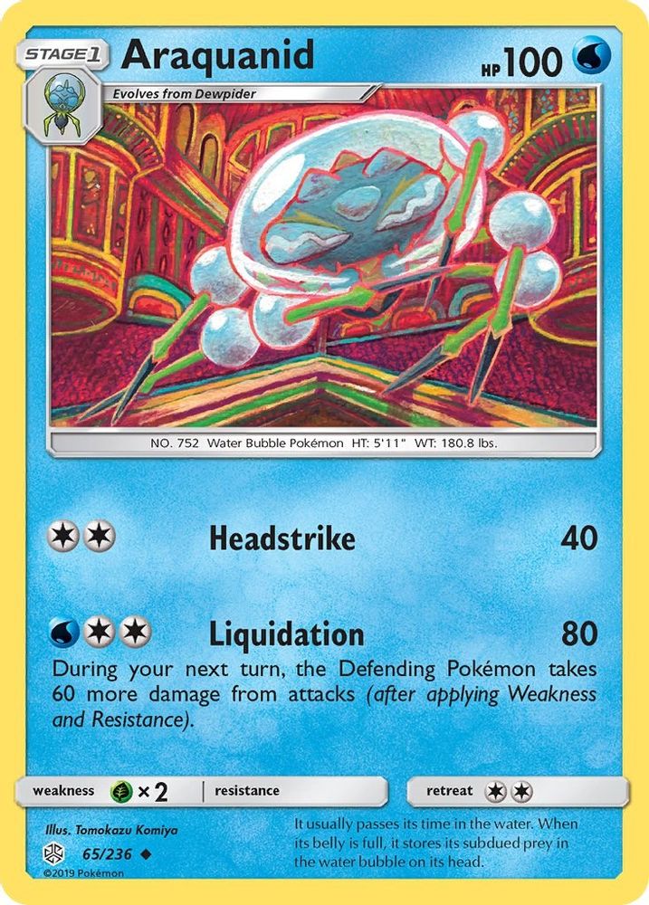 Araquanid 065  - Reverse Holofoil SM  Cosmic Eclipse - Uncommon