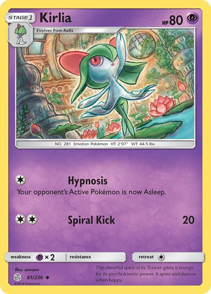 Kirlia 081  - Reverse Holofoil SM  Cosmic Eclipse - Uncommon