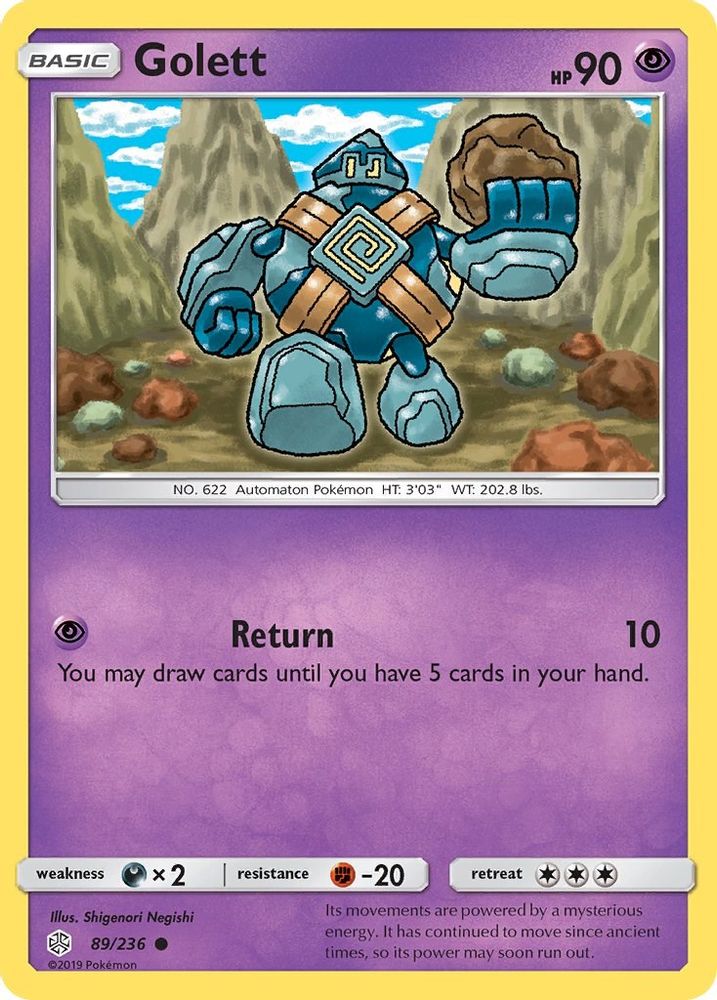 Golett  - Reverse Holofoil SM  Cosmic Eclipse - Common