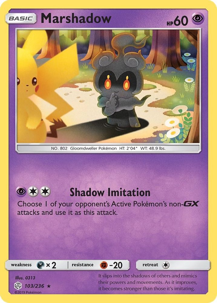 Marshadow 103  - Reverse Holofoil SM  Cosmic Eclipse - Rare