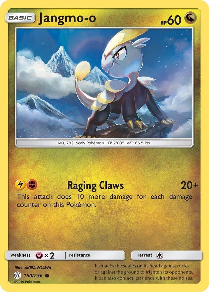 Jangmo 160/236  - Reverse Holofoil SM  Cosmic Eclipse - Common