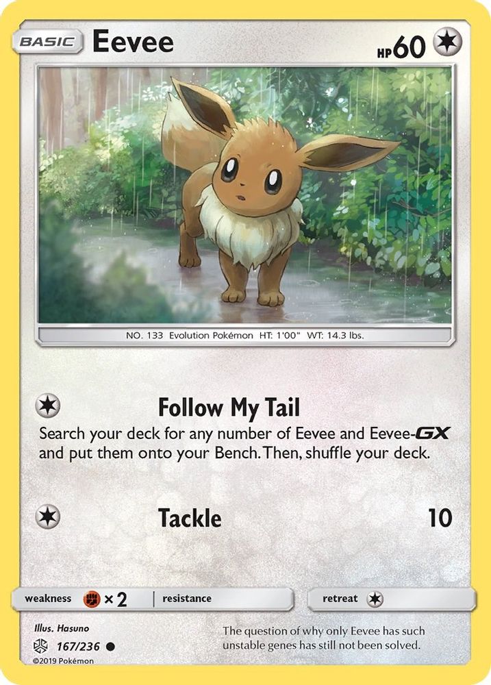 Eevee 167/236  - Reverse Holofoil SM  Cosmic Eclipse - Common