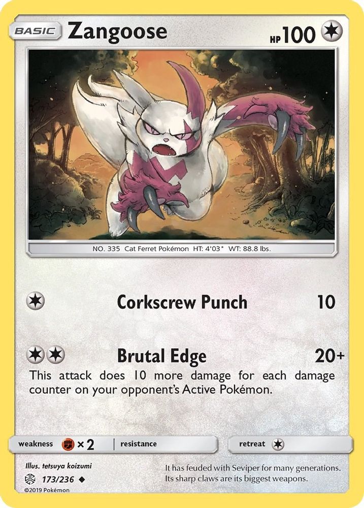 Zangoose  SM  Cosmic Eclipse - Uncommon