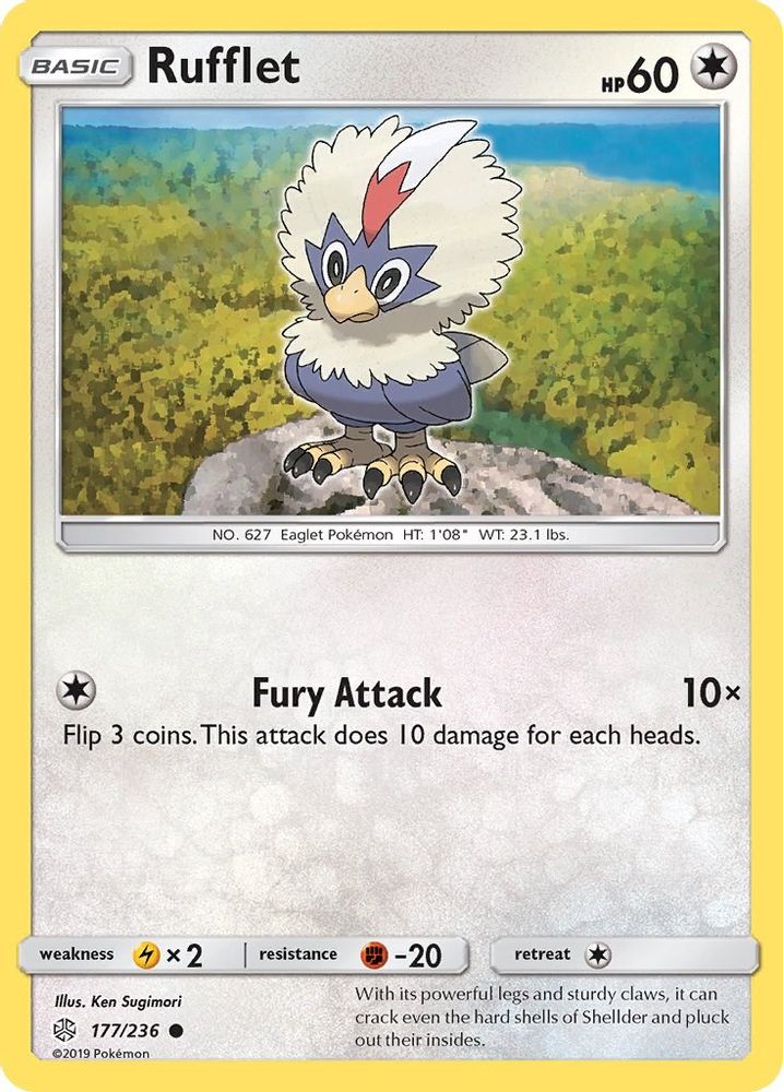 Rufflet 177/236  - Reverse Holofoil SM  Cosmic Eclipse - Common