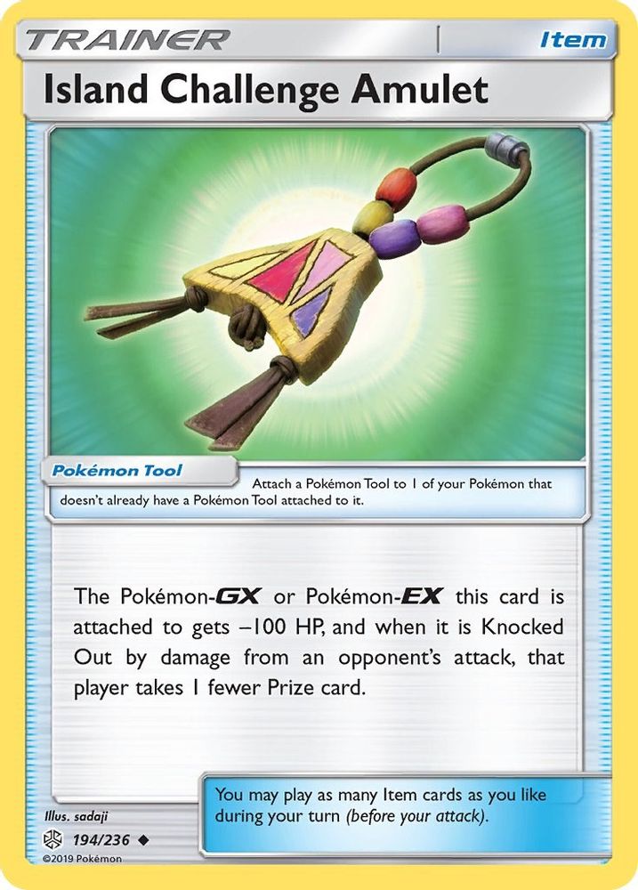Island Challenge Amulet/236  - Reverse Holofoil SM  Cosmic Eclipse - Uncommon