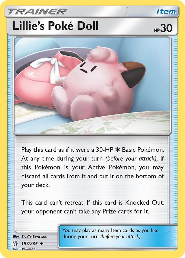 Lillie's Poke Doll 197  - Reverse Holofoil SM  Cosmic Eclipse - Uncommon