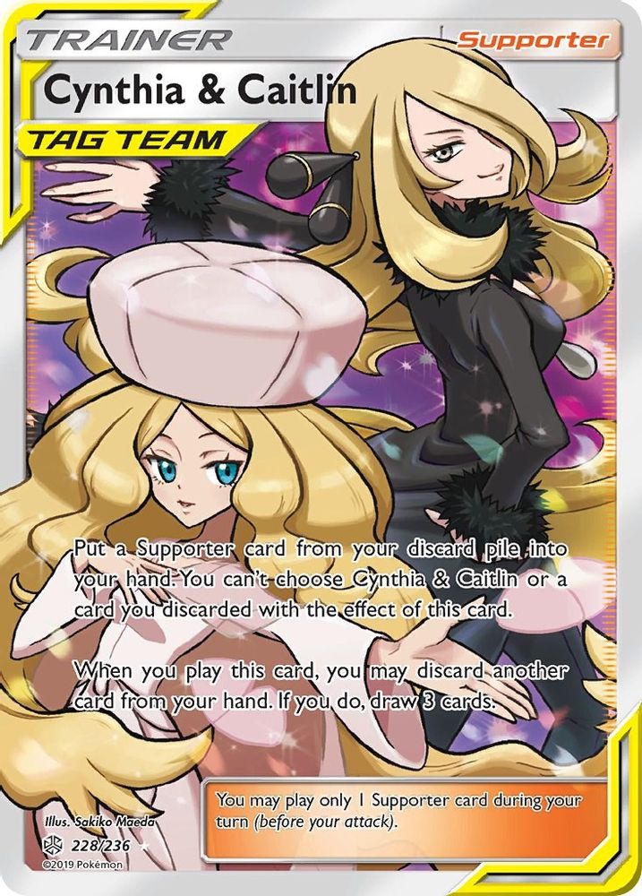 Cynthia & Caitlin (Full Art)  - Holofoil SM  Cosmic Eclipse - Ultra Rare
