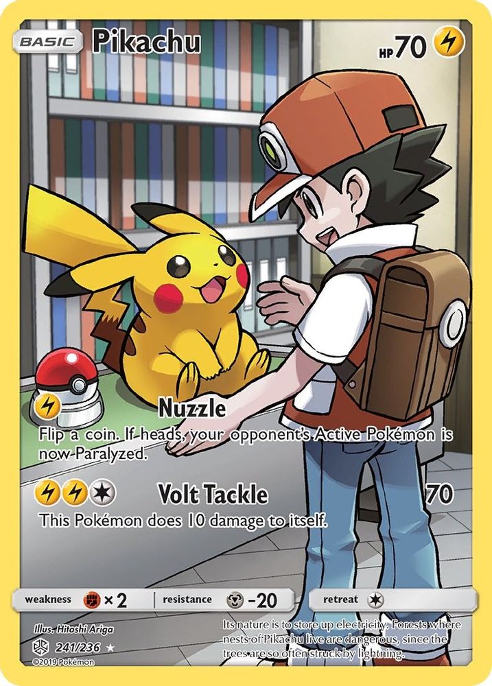 Pikachu (Secret) 241  - Holofoil SM  Cosmic Eclipse - Secret Rare