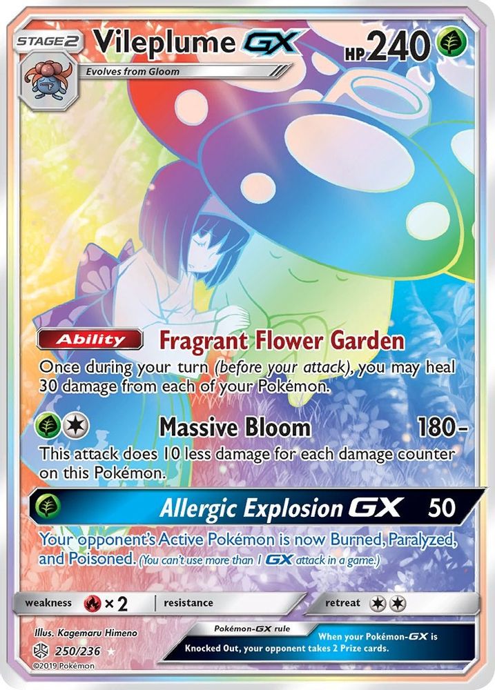 Vileplume GX (Secret)/236  - Holofoil SM  Cosmic Eclipse - Secret Rare