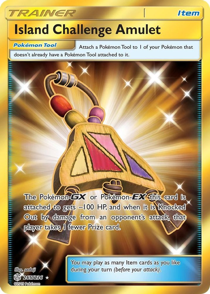 Island Challenge Amulet (Secret) 265  - Holofoil SM  Cosmic Eclipse - Secret Rare
