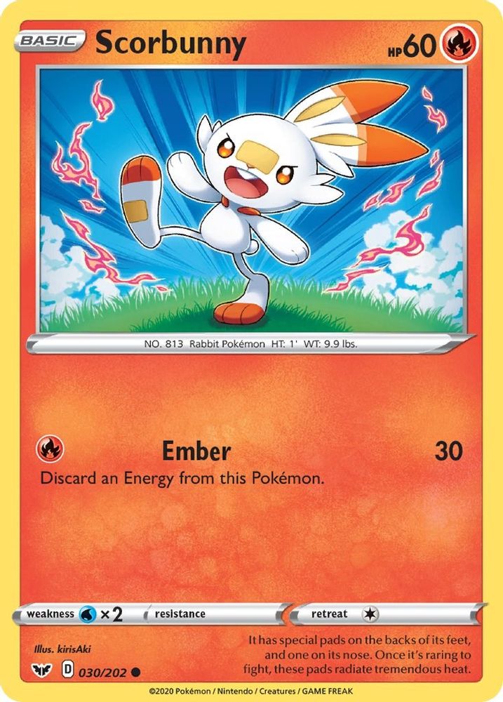Scorbunny (030) (030) 030  SWSH01 Sword & Shield Base Set - Common