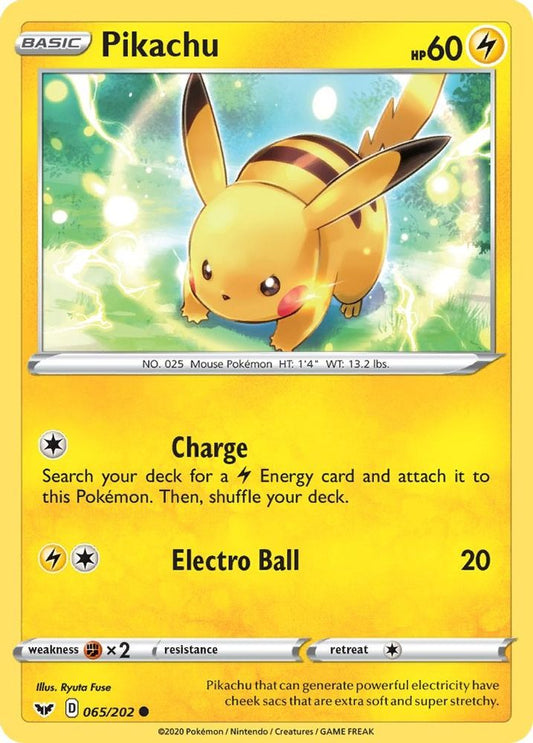 Pikachu 065  SWSH01 Sword & Shield Base Set - Common