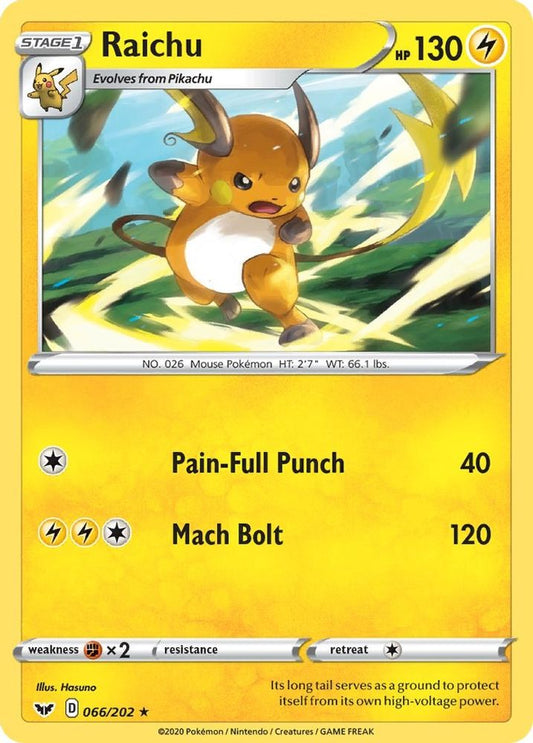 Raichu 066  SWSH01 Sword & Shield Base Set - Rare