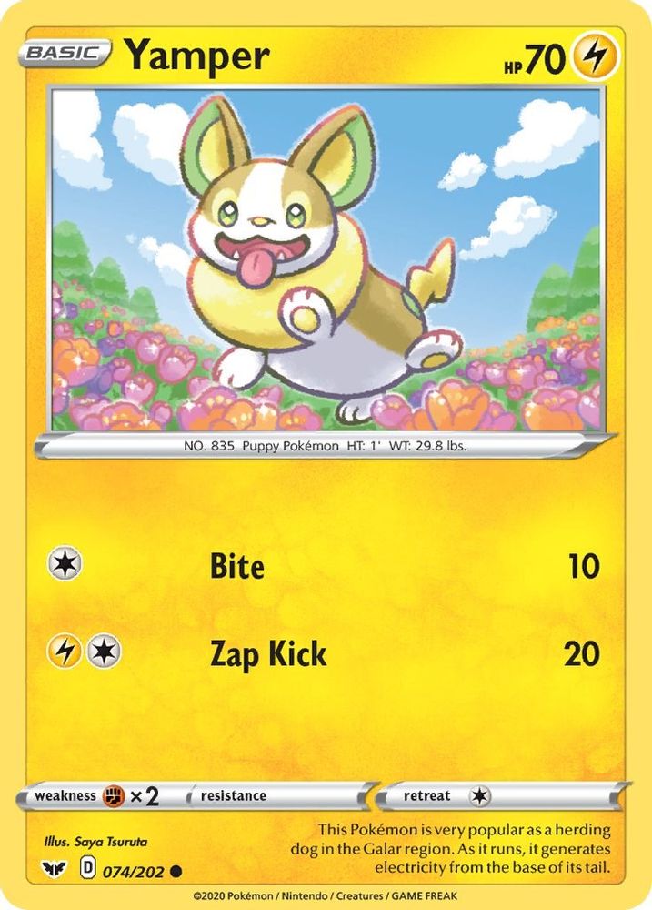 Yamper (074) (074) 074  SWSH01 Sword & Shield Base Set - Common