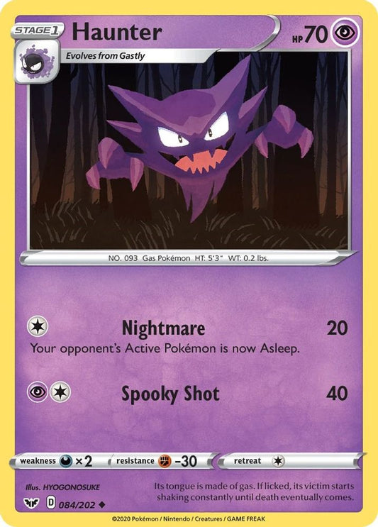 Haunter 084  - Reverse Holofoil SWSH01 Sword & Shield Base Set - Uncommon