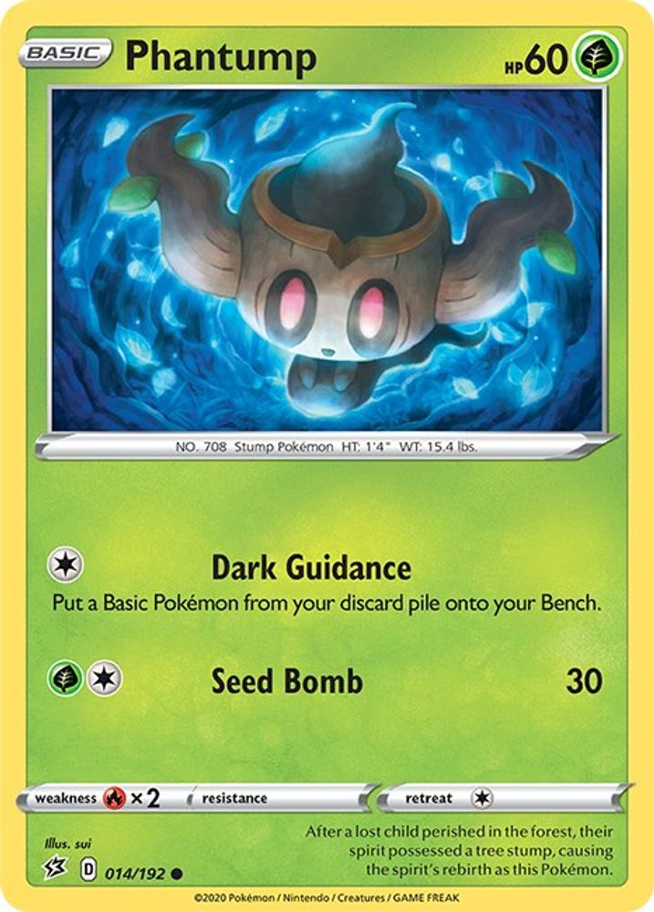 Phantump 014  - Reverse Holofoil SWSH02 Rebel Clash - Common