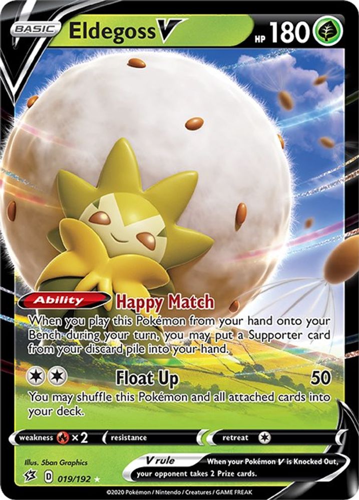Eldegoss V 019  - Holofoil SWSH02 Rebel Clash - Ultra Rare