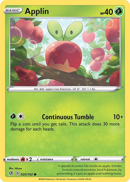 Applin (20) (20) 020  - Reverse Holofoil SWSH02 Rebel Clash - Common