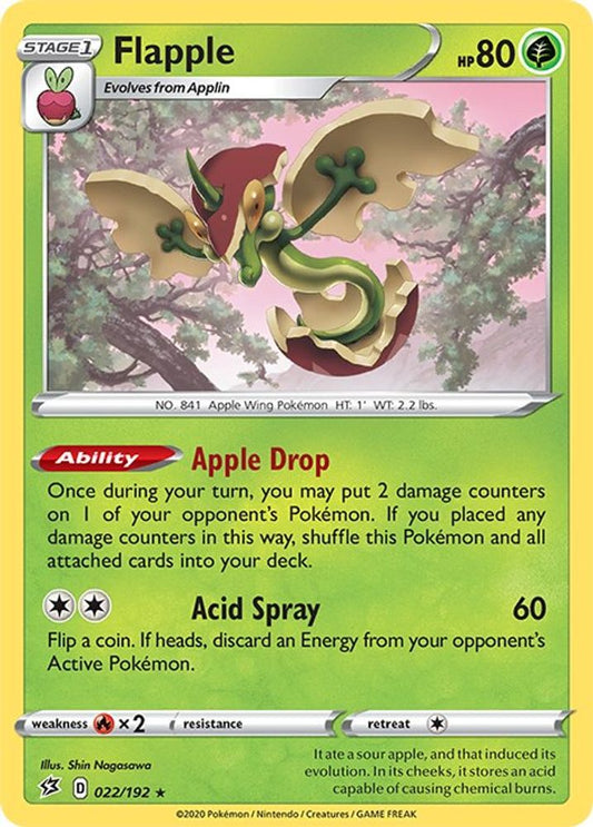 Flapple 022  - Holofoil SWSH02 Rebel Clash - Holo Rare