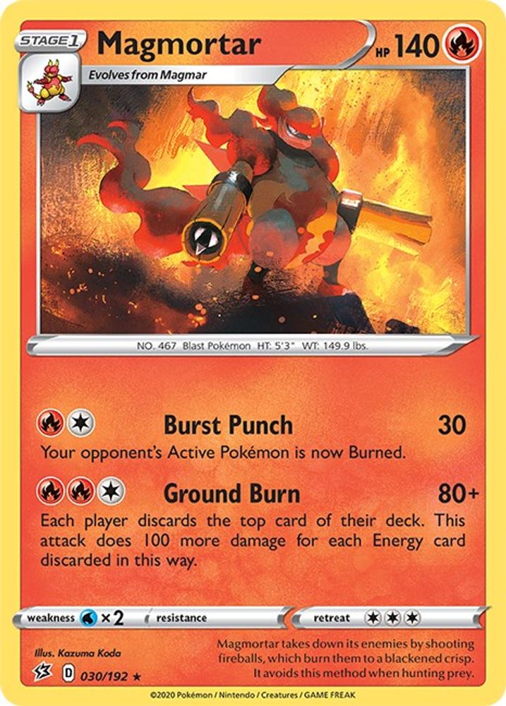 Magmortar 030  - Reverse Holofoil SWSH02 Rebel Clash - Rare