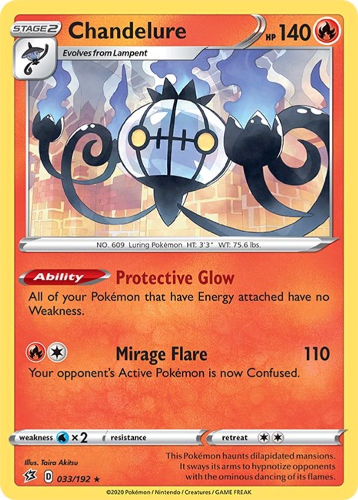 Chandelure 033  - Holofoil SWSH02 Rebel Clash - Holo Rare
