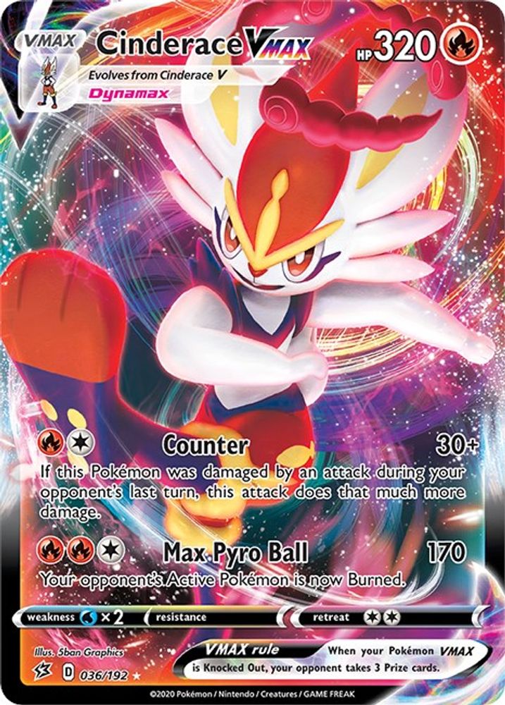 Cinderace VMAX 036  - Holofoil SWSH02 Rebel Clash - Ultra Rare