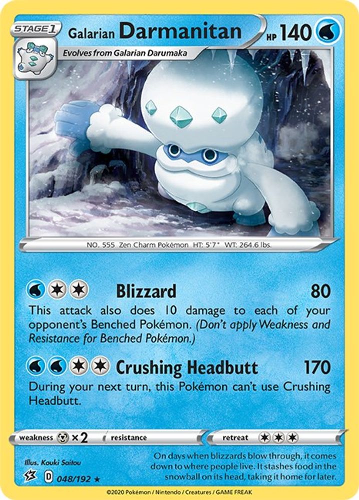 Galarian Darmanitan 048  - Reverse Holofoil SWSH02 Rebel Clash - Rare