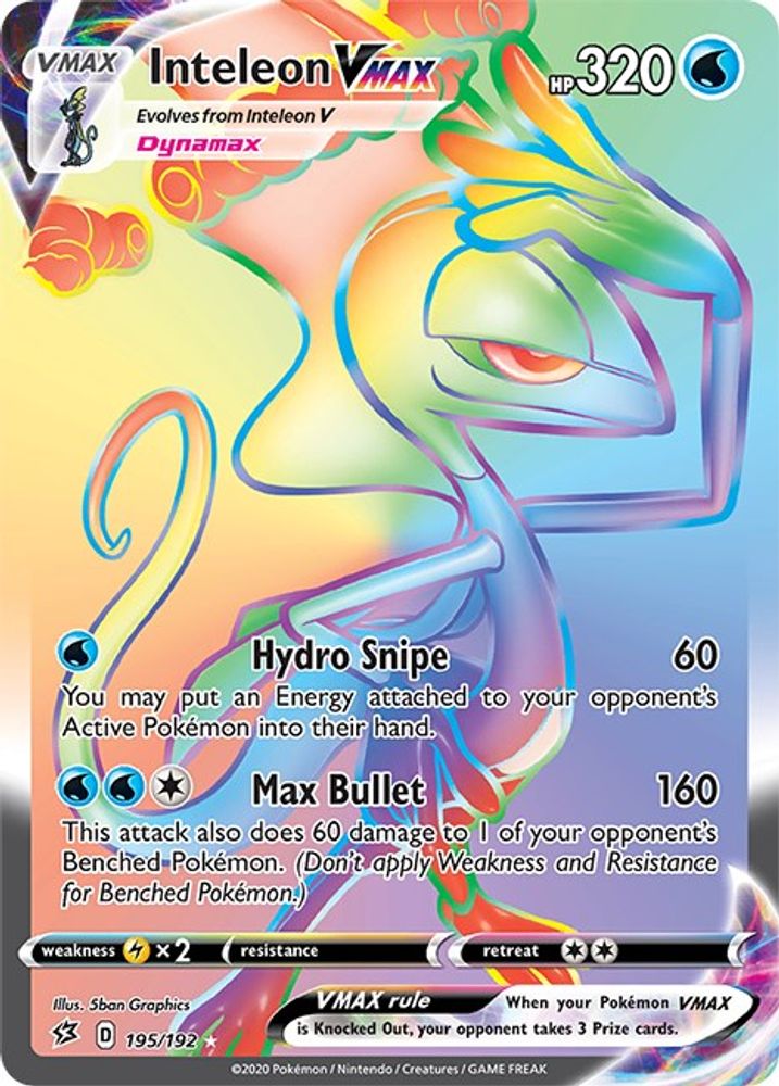 Inteleon VMAX (Secret)/192  - Holofoil SWSH02 Rebel Clash - Secret Rare