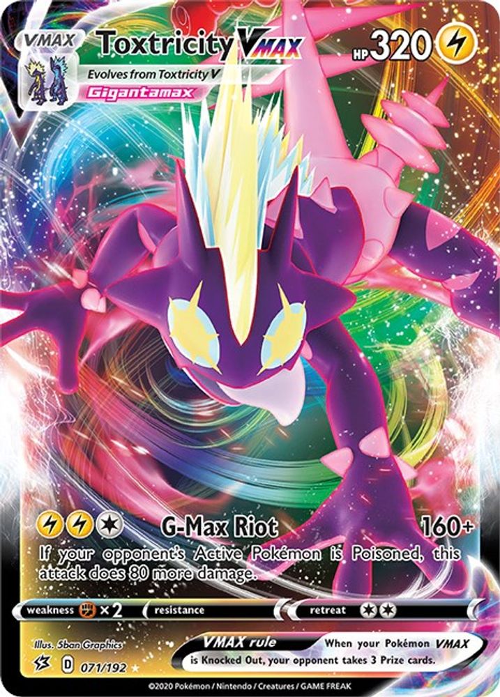 Toxtricity VMAX 071  - Holofoil SWSH02 Rebel Clash - Ultra Rare