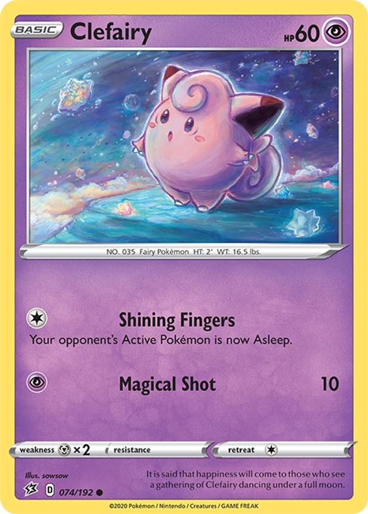 Clefairy 074  - Reverse Holofoil SWSH02 Rebel Clash - Common